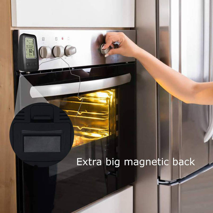 Digital Cooking Grill Thermometer with Wireless Remote Magnetic Back