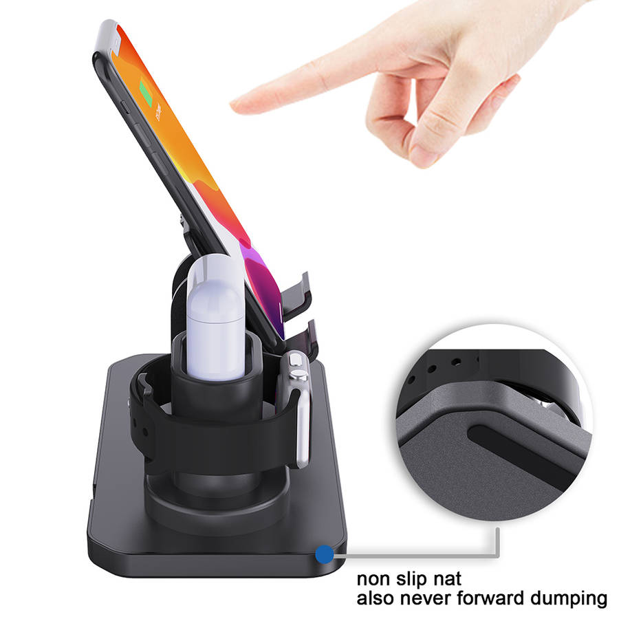 3 in 1 Charging Station for AirPods, iWatch Series & iPhone-Black