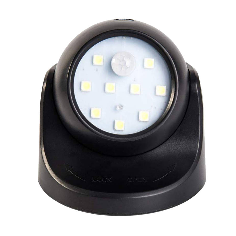 360° Rotation LED Motion Sensor Light - Black