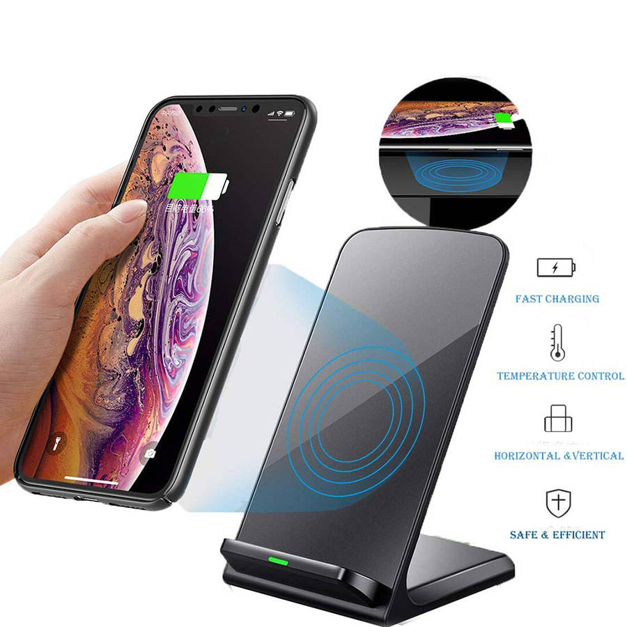 2 Coils Fast Wireless Charger Stand & iWatch Stand
