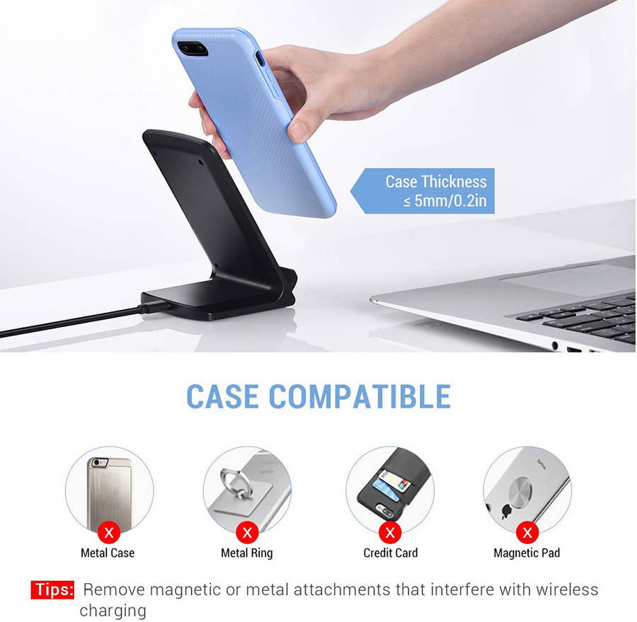 2 Coils Fast Wireless Charger Stand & iWatch Stand