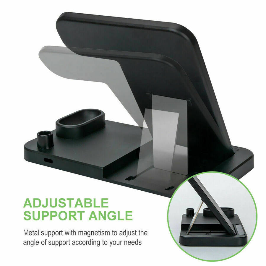 4 in 1 Fast Charging Dock for iWatch/Pencil/Airpods Pro/iPhone 11pro-Black