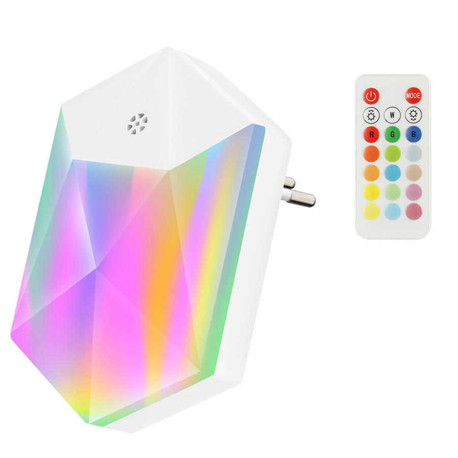 16 Color Plug-in LED Wall Night Light Lamp with Remote Control