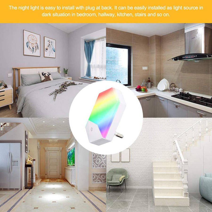 16 Color Plug-in LED Wall Night Light Lamp with Remote Control