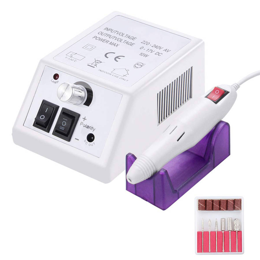 Professional Electric Nail Art Salon Drill Machine Kit Set - White