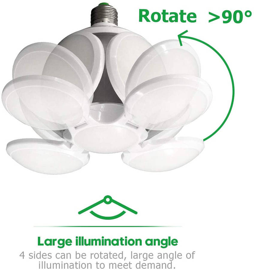 40W E27 Deformable LED Folding Football UFO Garage Light Bulb