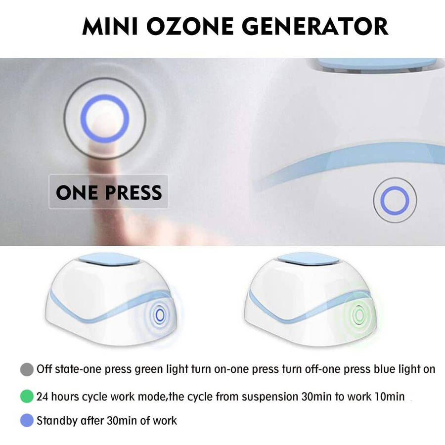Portable USB Rechargeable Mini Ozone Generator Deodorizer Air Purifier