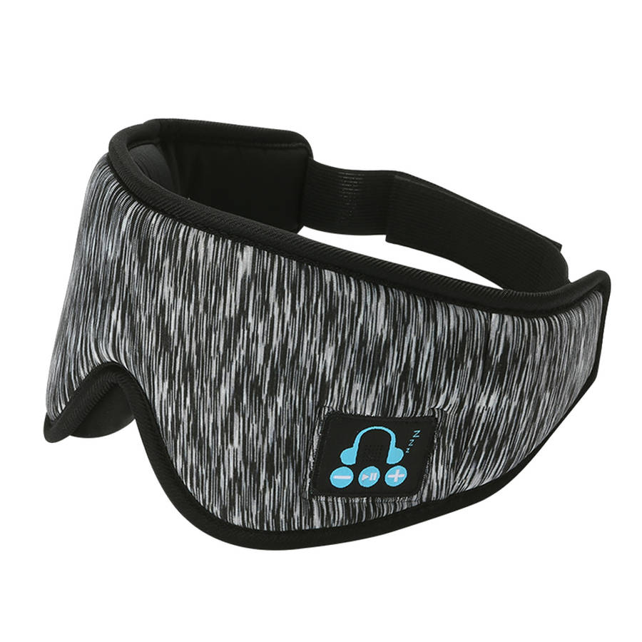 Breathable 3D Soft Cotton Sleep Eye Mask with Bluetooth Headphone - Gray
