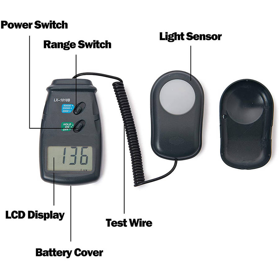 Portable Handheld Digital Luxmeter Light Meter with LCD Display