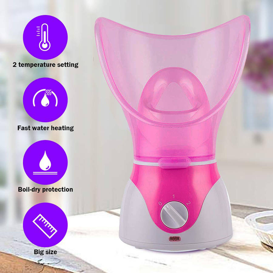 Professional Spa Home Facial Steamer Warm Mist Moisturizing - Pink