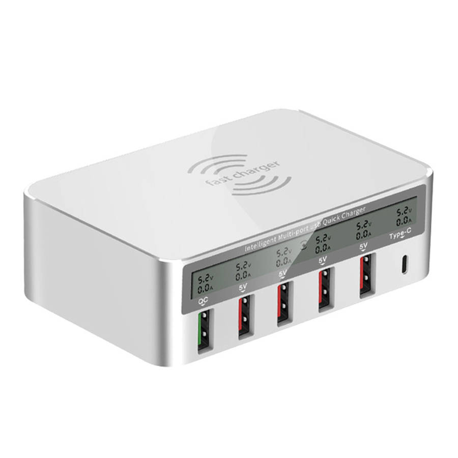 5 Port USB Charger HUB QC3.0 Fast Charger Station Dock & Organizer