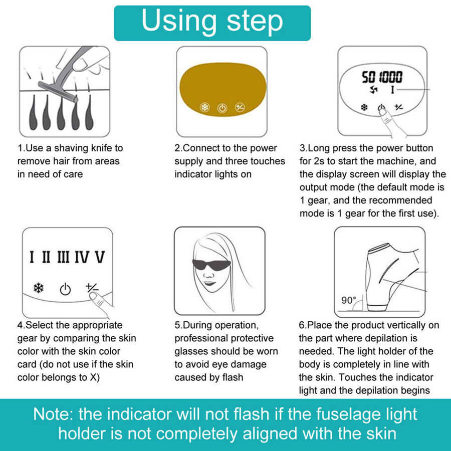 Portable Electric 500,000 Flashes Painless Laser Hair Removal Epilator