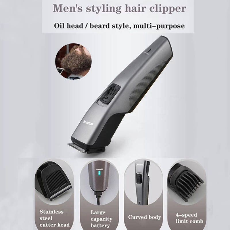 Professional Rechargeable Men's Styling Hair Clipper With 4 Limit Comb