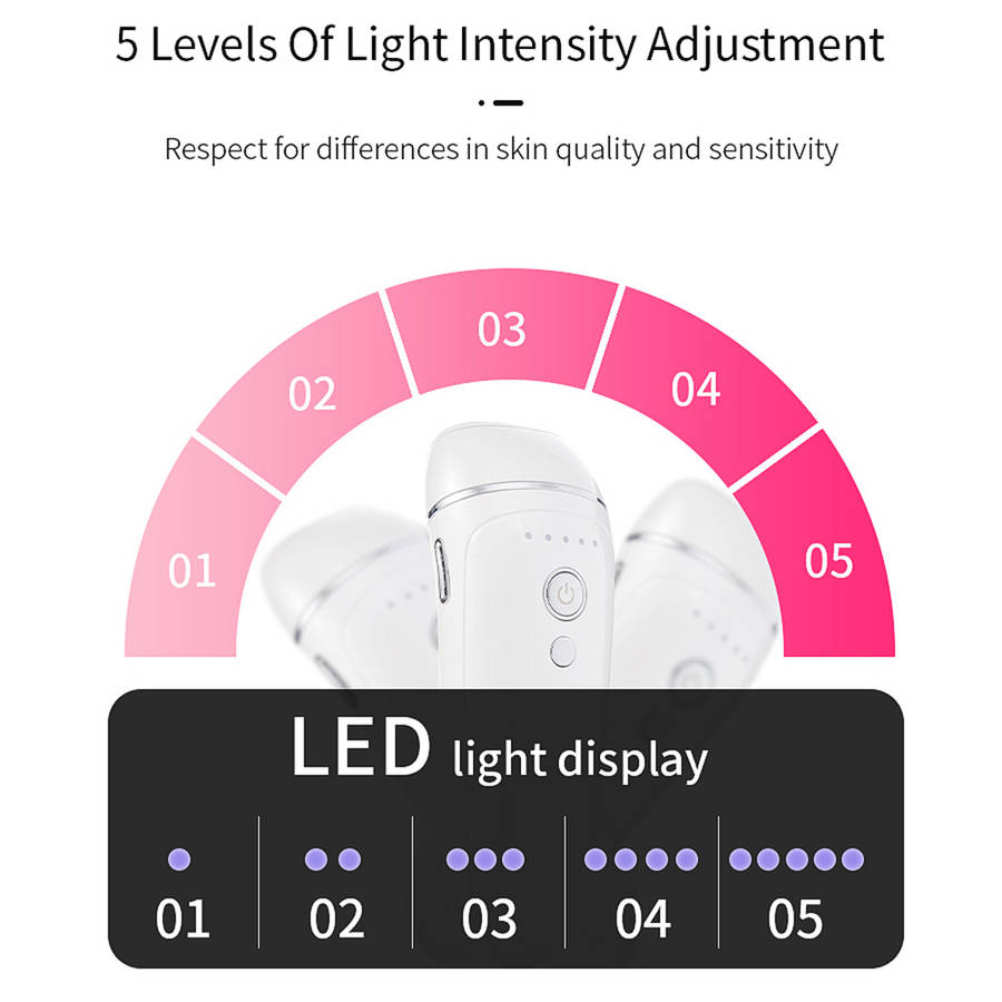 Professional 600,000 Flashes Painless IPL Hair Remover Machine - White