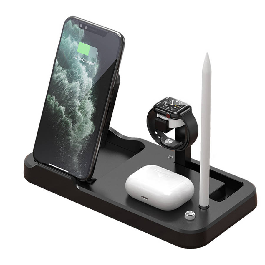 4-in-1 Foldable Wireless Charger Station Phone Holder