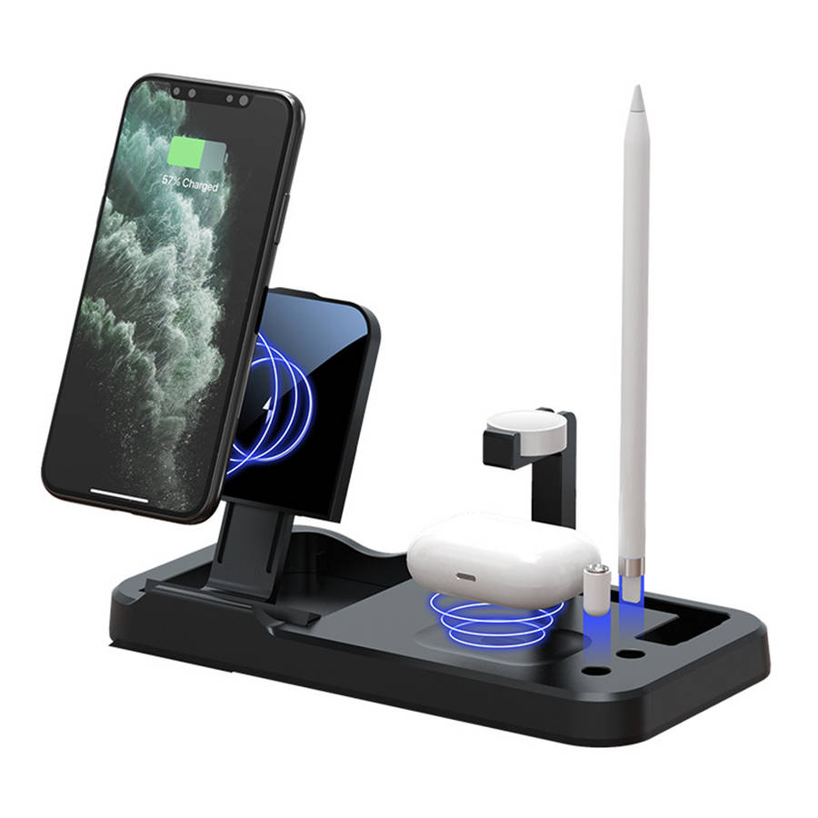 4-in-1 Foldable Wireless Charger Station Phone Holder