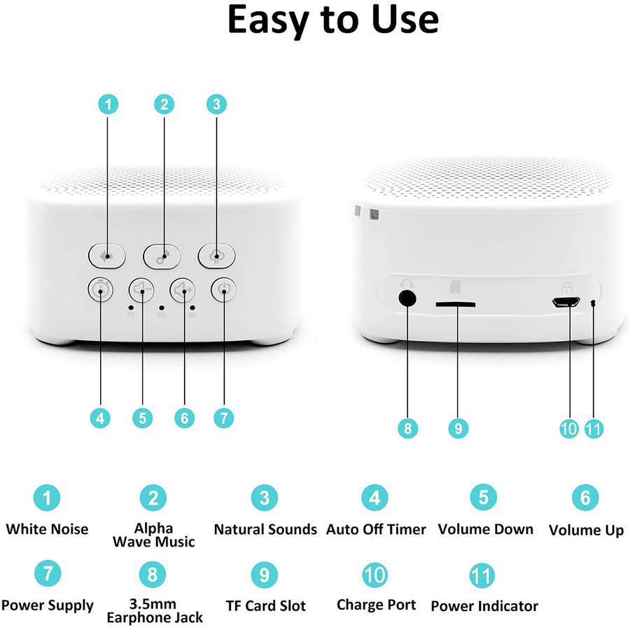 Portable White Noise Sounder Machine Support Earphone Jack & TF Card Reader