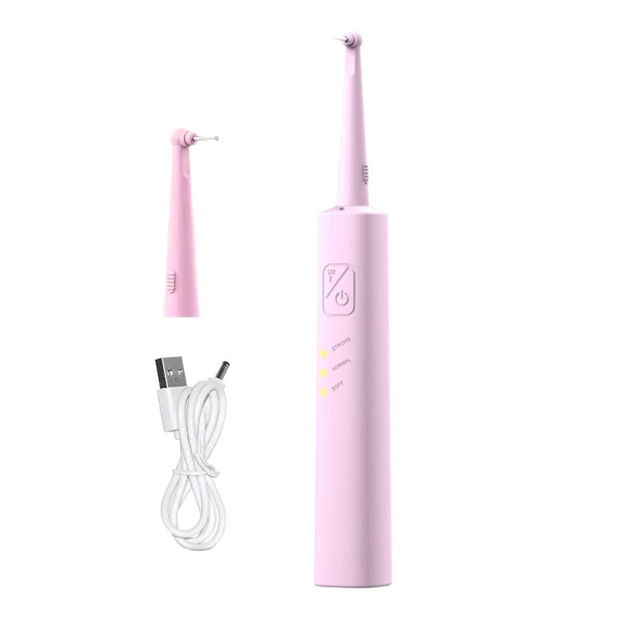 Household Electric Sonic Dental Calculus Remover with LED Light - Pink