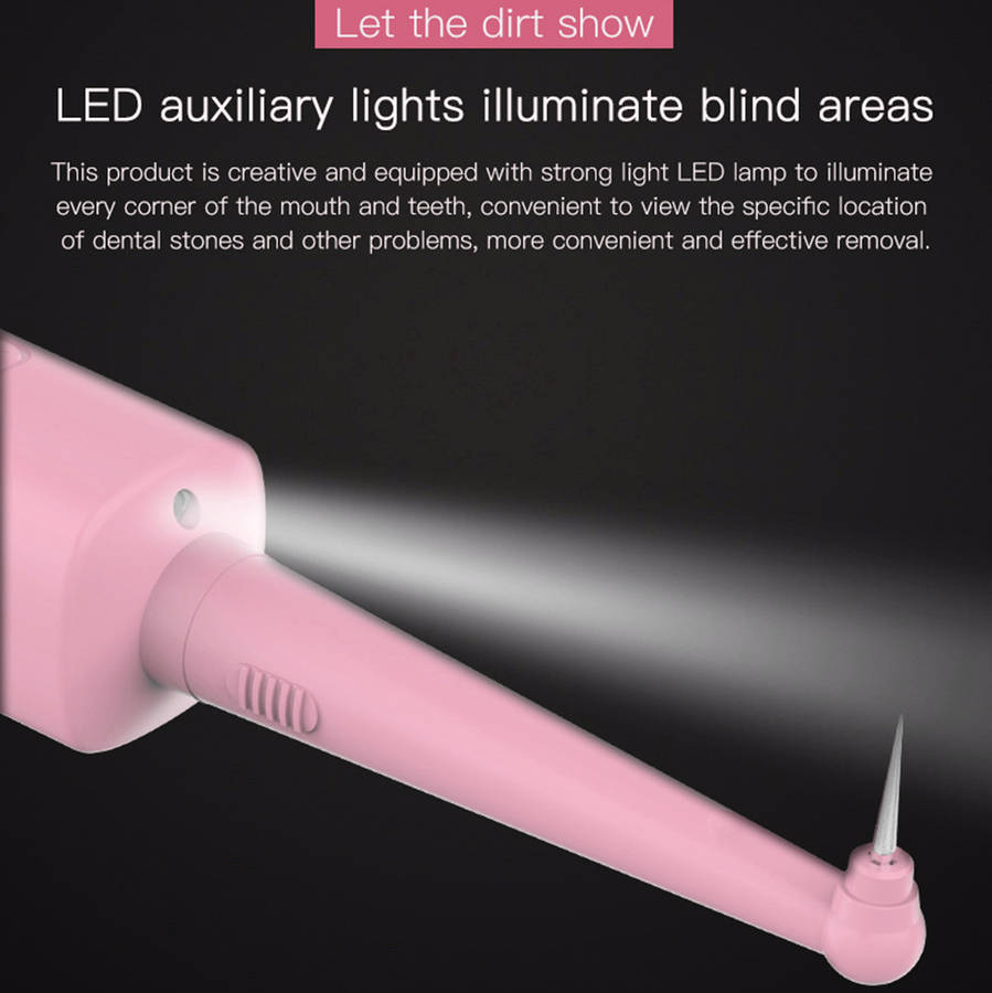 Household Electric Sonic Dental Calculus Remover with LED Light - Pink