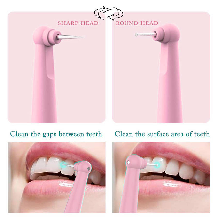 Household Electric Sonic Dental Calculus Remover with LED Light - Pink