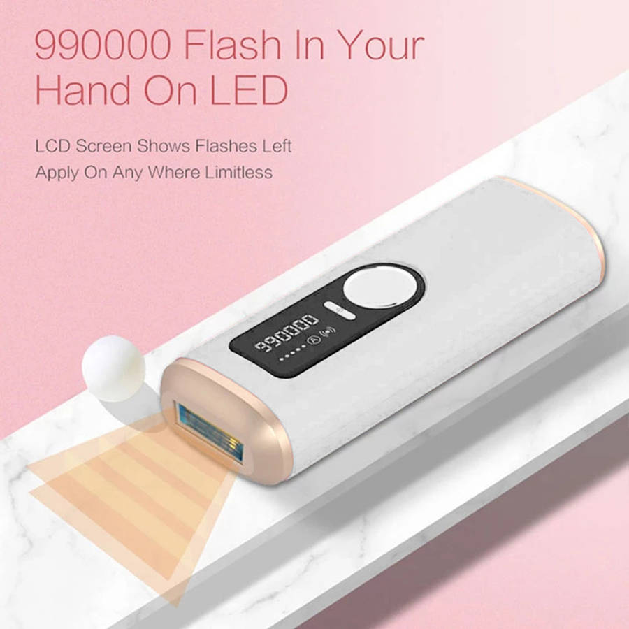 990000 Flash Permanent Painless LCD IPL Epilator Hair Remove - White