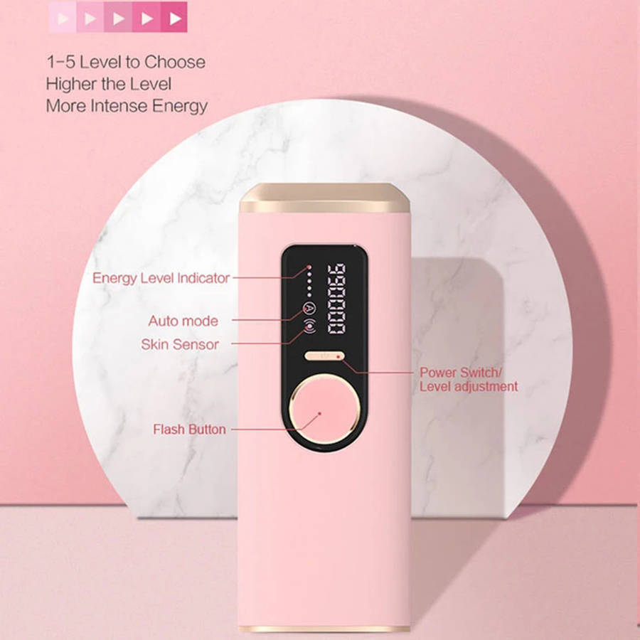990000 Flash Permanent Painless LCD IPL Epilator Hair Remove - Pink