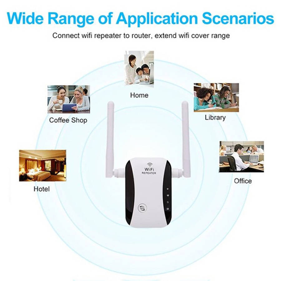 2.4GHz 300Mbps Wireless WiFi Repeater Extender with 2 External Antennas