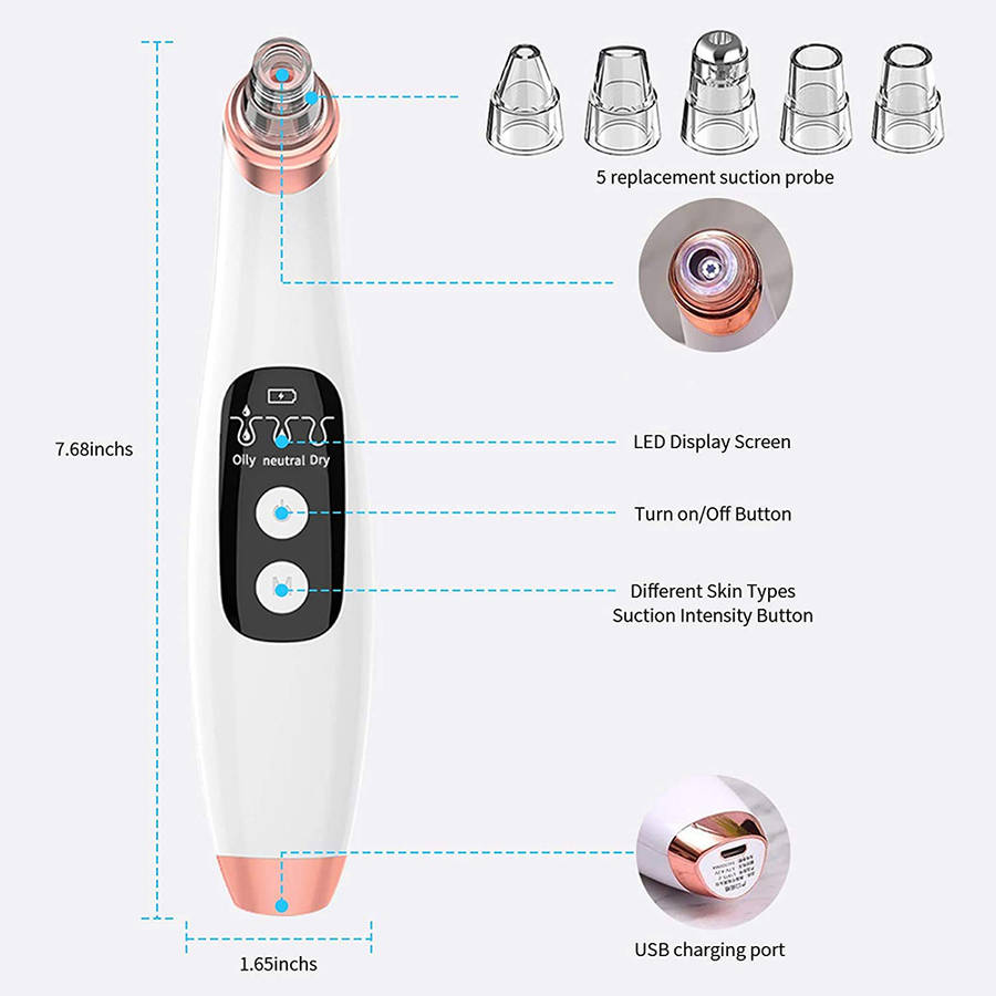 Portable 20X Blackhead Remover Vacuum Pore Cleaner with Camera