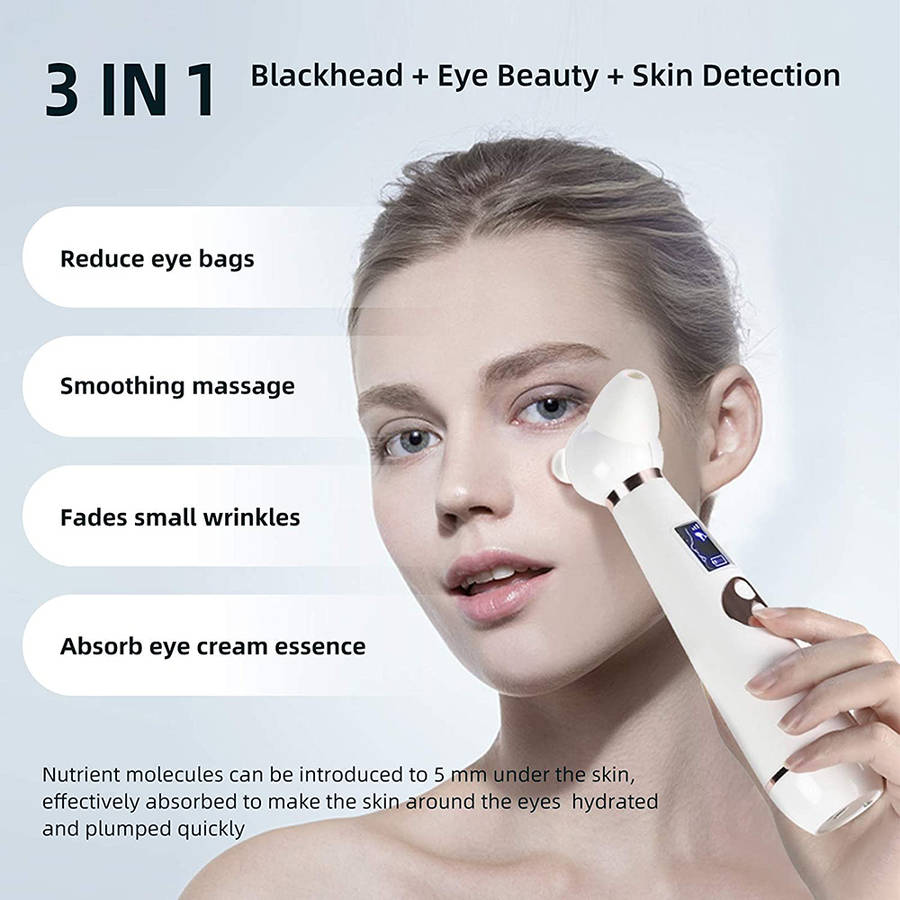 2 in 1 WiFi Visual Electric Blackhead Remover & Eye Massager - Silver