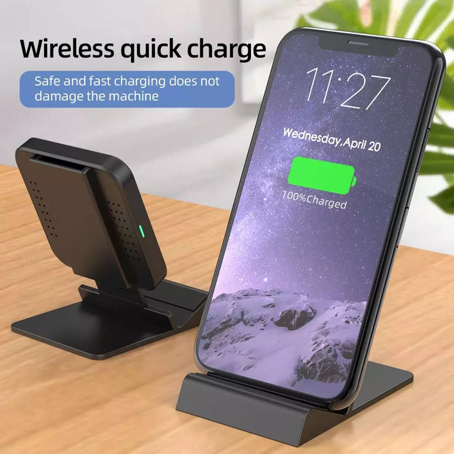 15W Folding Wireless Charger Phone Holder For IPhone 12 Pro & Airpods Pro