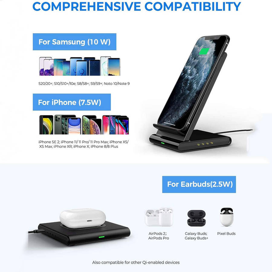 2-in-1 Magnetic Wireless Charger Stand for iPhone 12 Pro 12/Airpods Pro