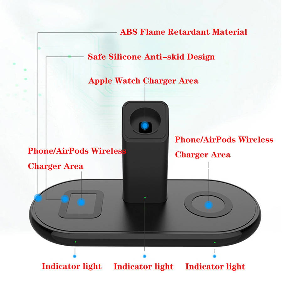 3 In 1 Qi Fast Wireless Charger