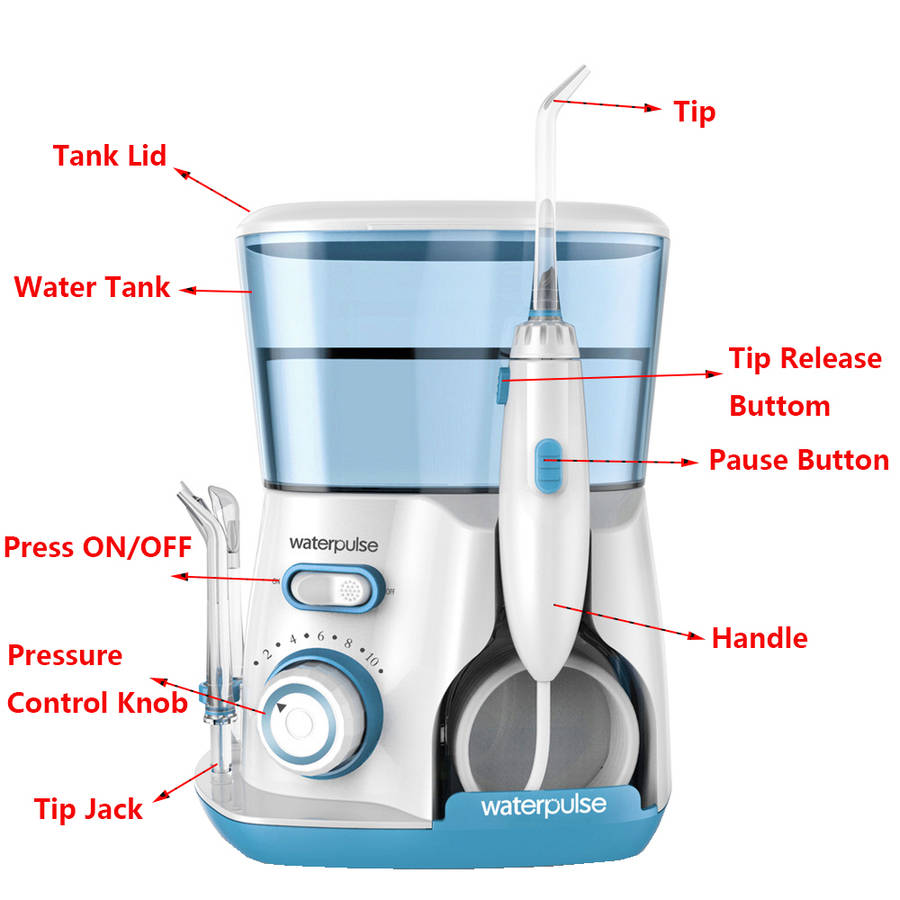 Portable 800ml Capacity Water Dental Flosser for Home & Travel Light Green
