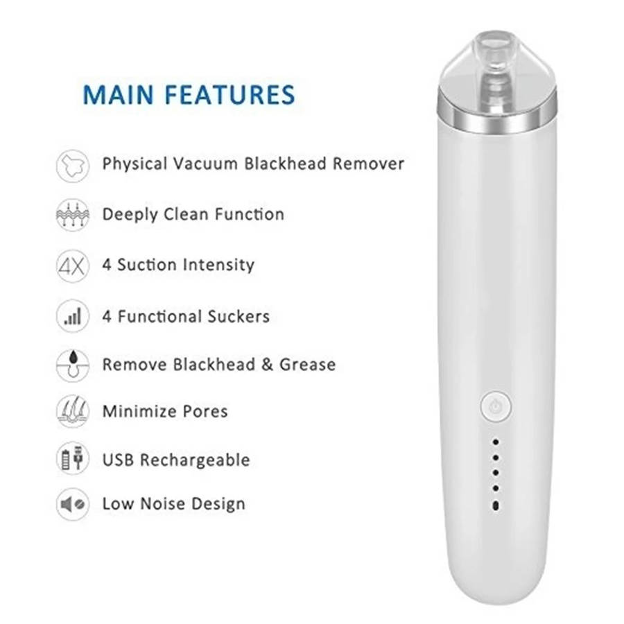 Electric Pore Vacuum Acne Comedone Extractor Kit with 4 Levels