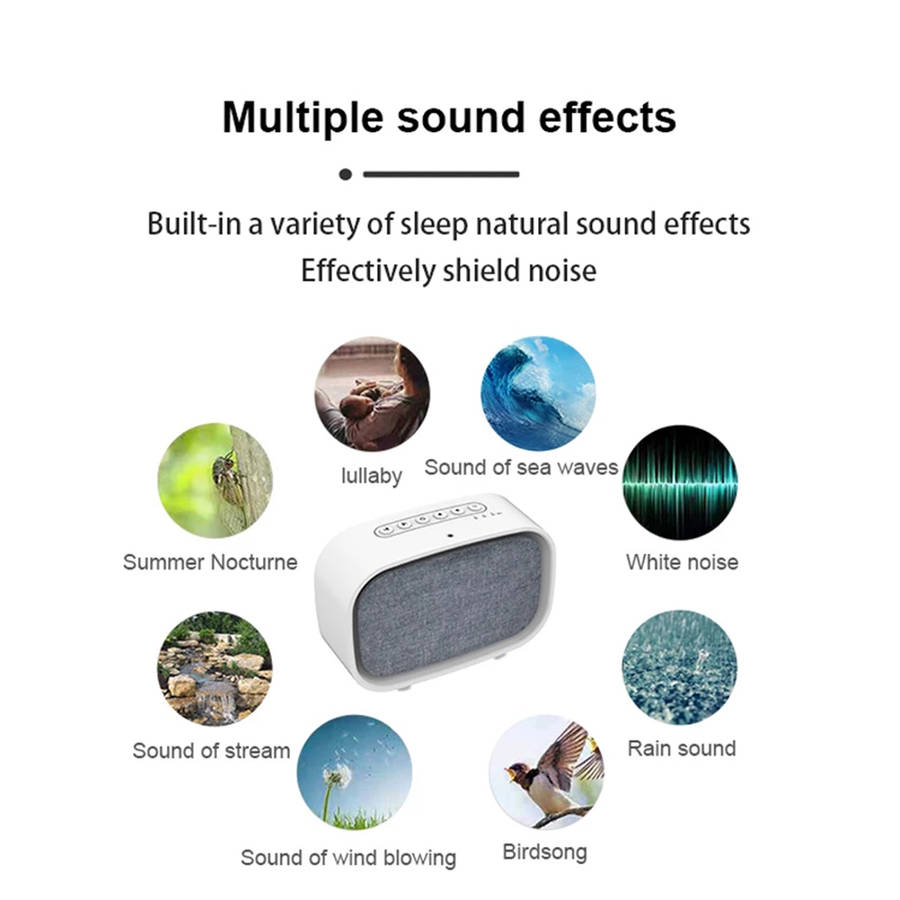 10 Soothing Natural Sound White Noise Machine with Touch Night Light