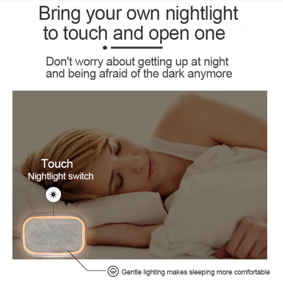 10 Soothing Natural Sound White Noise Machine with Touch Night Light