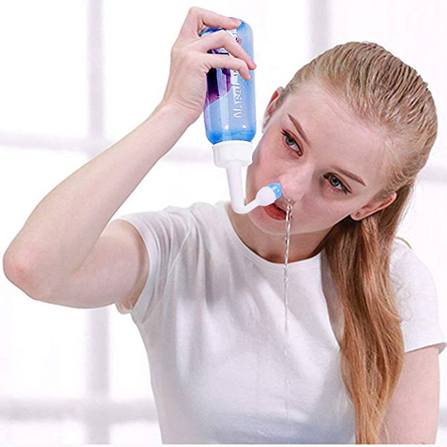 Nose Wash System Sinus Allergies Relief Nasal Pressure Rinse Neti pot