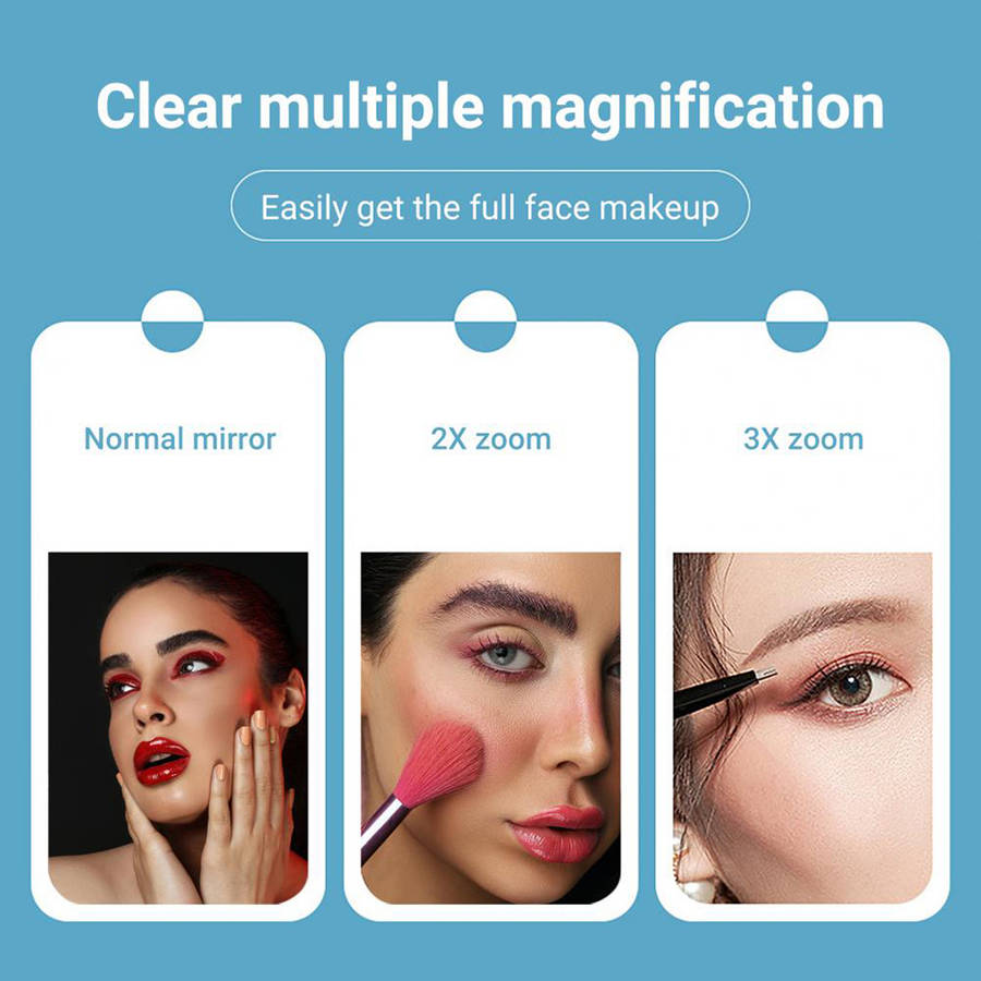 3X Magnifying 3-Color Light Touch LED Vanity Mirror with 52 LED Light