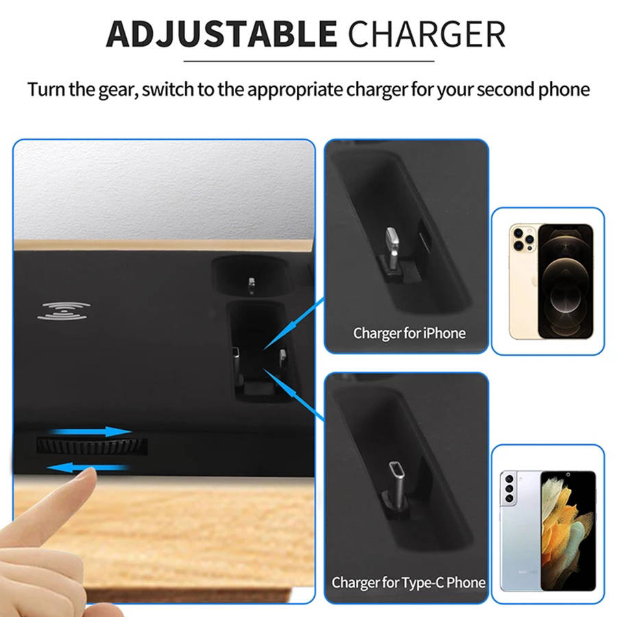 4-in-1 Fast Wireless Charger For iPhone 13 Pro/Airpods 3/Apple Watch Black