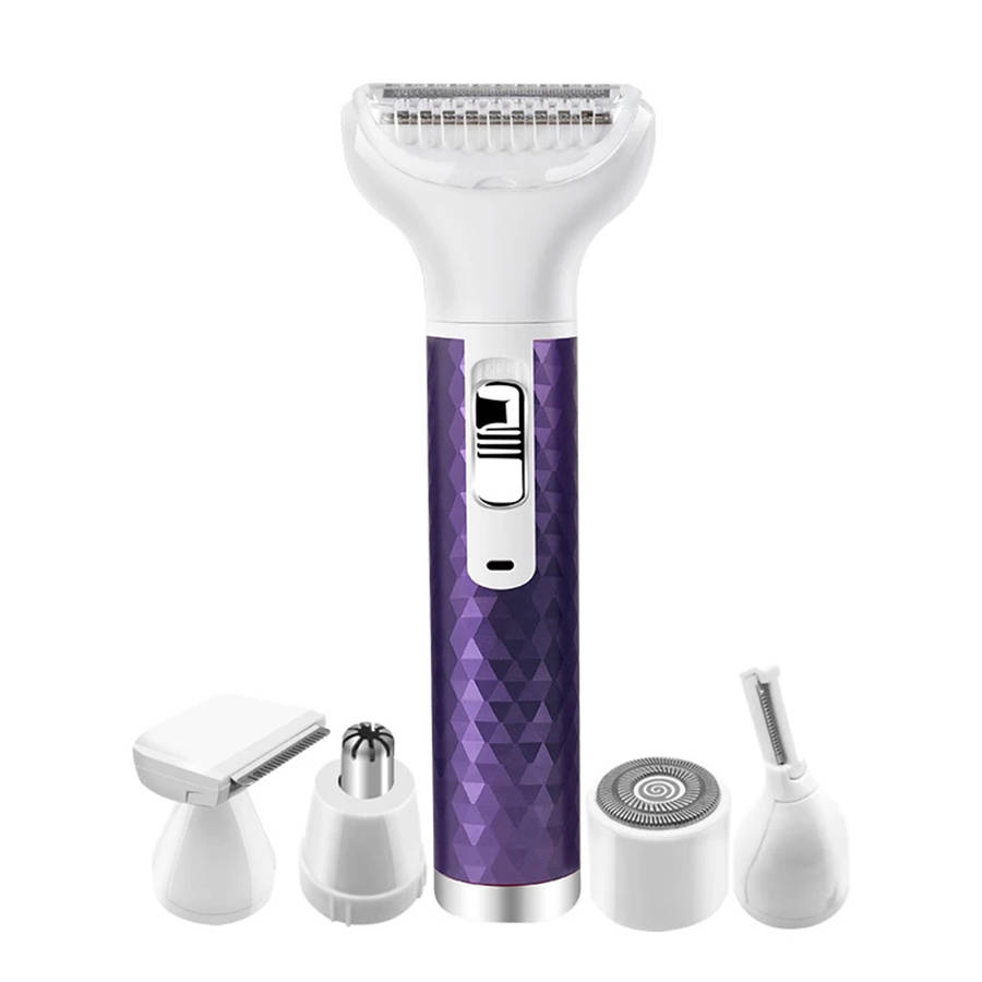 5 in 1 Hair Trimmer for Face Eyebrow Mustache Arm Leg Armpit Bikini -Purple