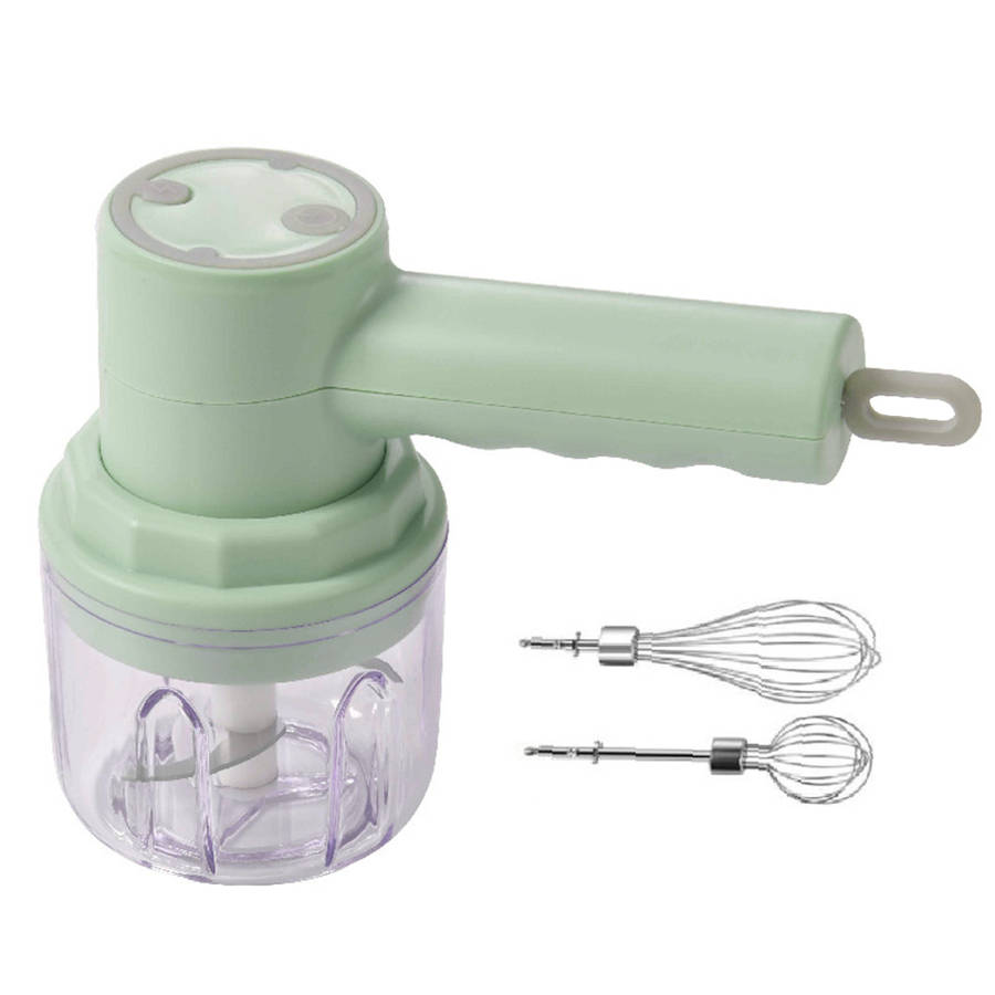 3 In 1 USB Electric Blender Handheld Garlic Chopper Meat Grinder - Green