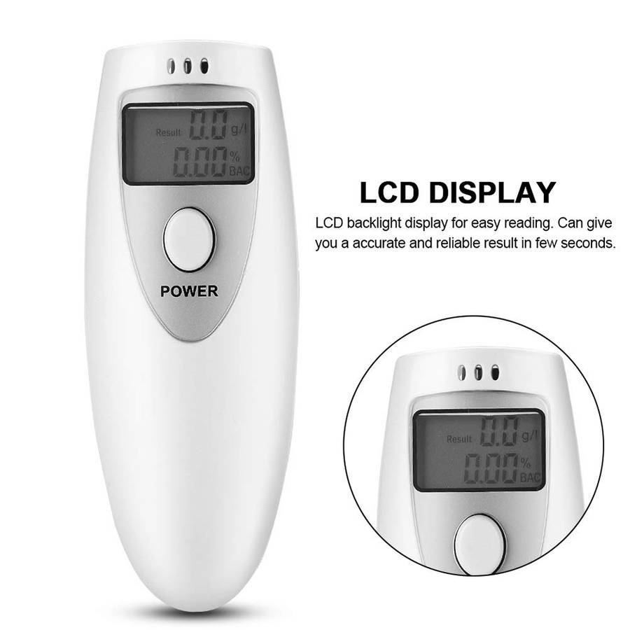 Portable Digital Alcohol LCD Screen Display Breath Tester with Hanging Rope