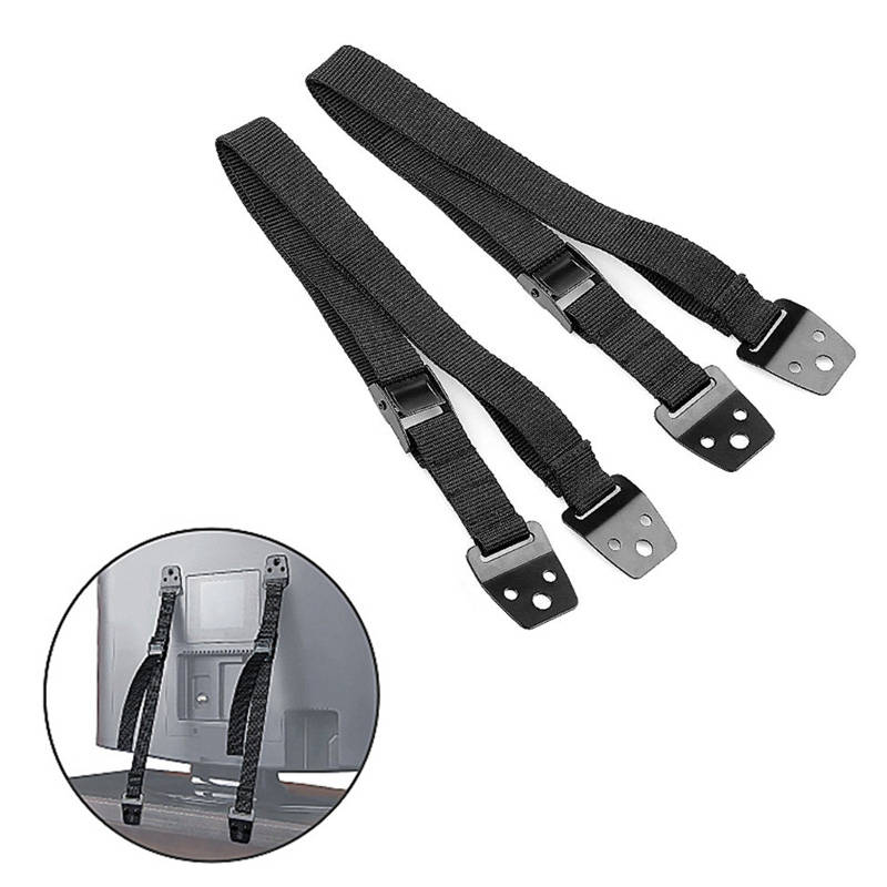 2 Pieces Anti-Tip Furniture & TV Straps Set for Child Safety Baby Proofing