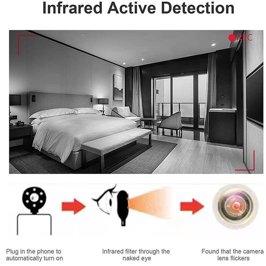 Mini Type-C Anti Candid Camera Detector For Hotel Restaurant Public Toilets