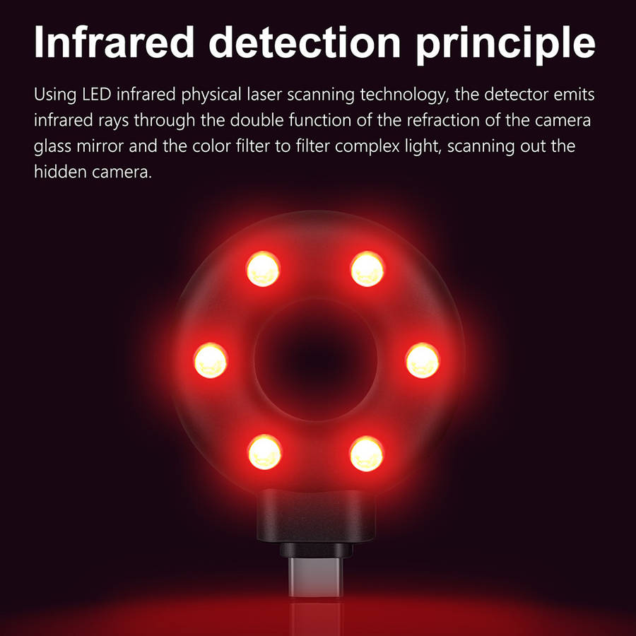 Mini Type-C Anti Candid Camera Detector For Hotel Restaurant Public Toilets