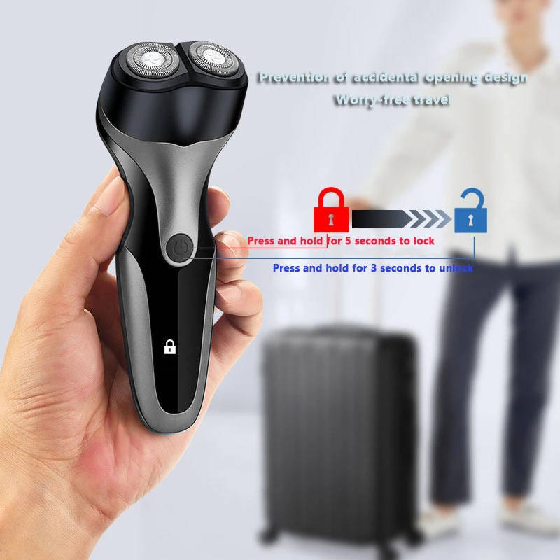 USB Charging Electric Shaver Beard Trimmer With LCD Display for Men - Grey