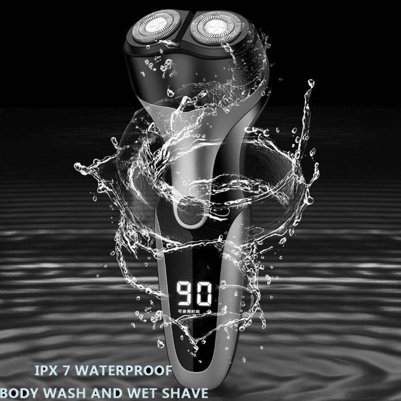 USB Charging Electric Shaver Beard Trimmer With LCD Display for Men - Grey