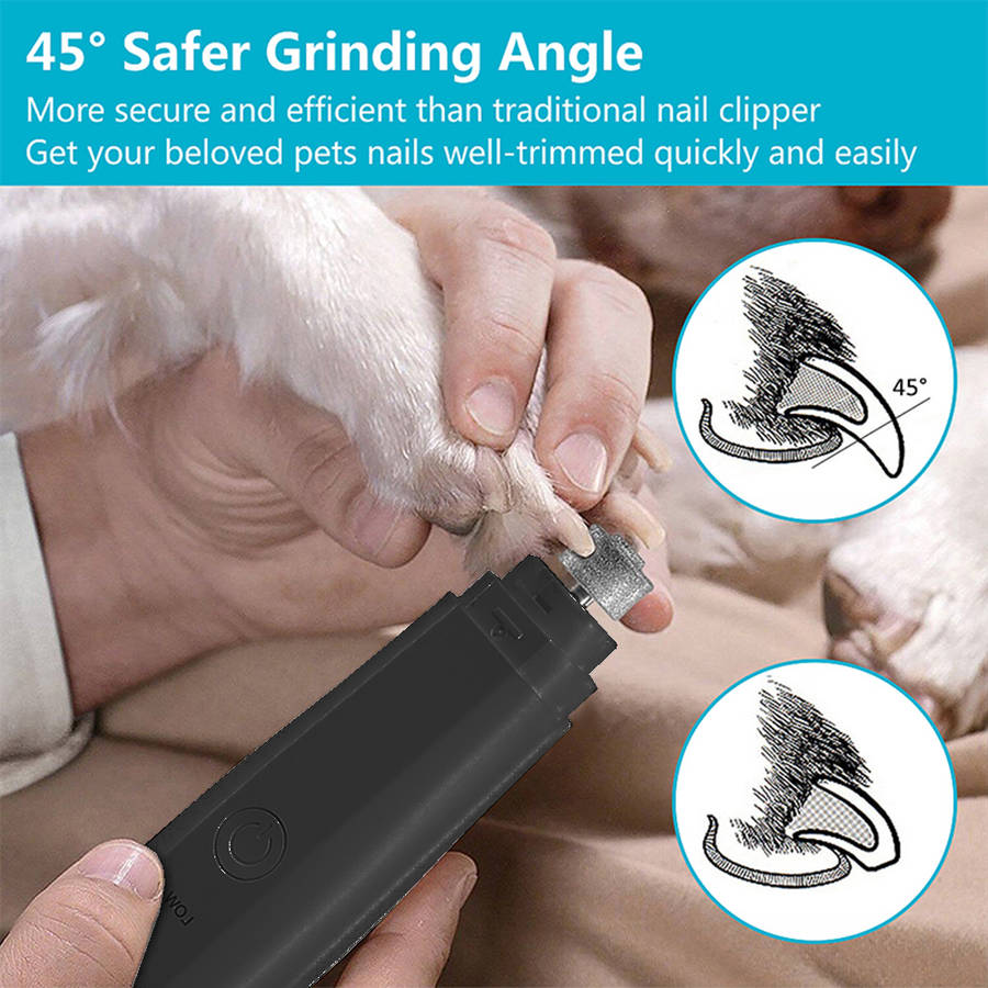 2 Speeds Electric Pet Nail Grinder for Dog Cat Claw Grooming - Black