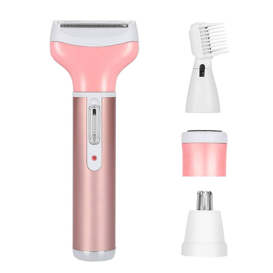 4-in-1 Women's Electric Shaver Set for Eyebrow Face Nose Body Underarm