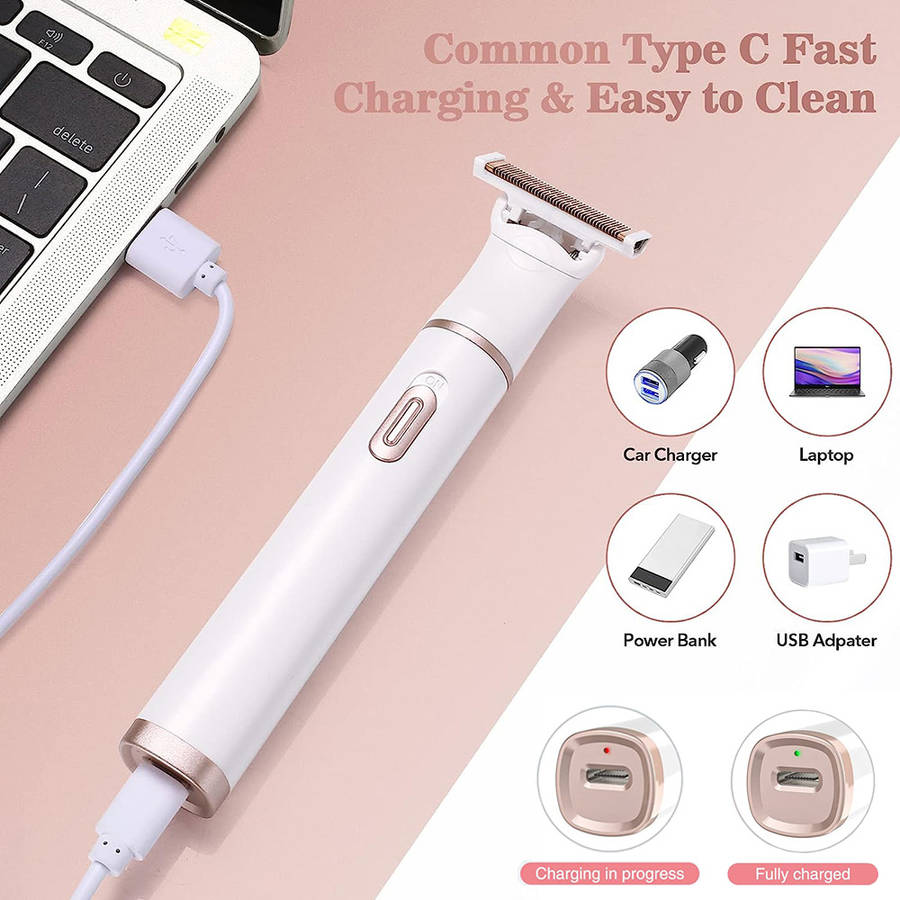 Portable 5-in-1 Women's Electric Razor Set for Body Eyebrow Nose Underarm